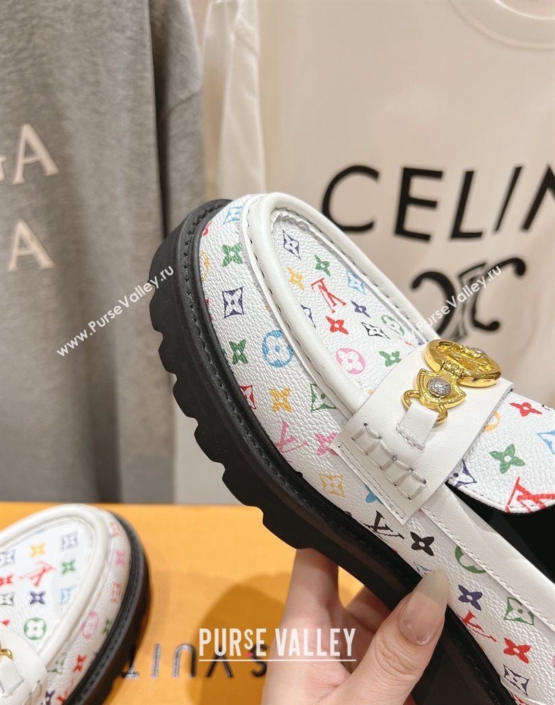 Louis Vuitton LV x TM District Loafers 5cm in Multicolored Monogram Canvas White/Black 2025 (MD-250421084)