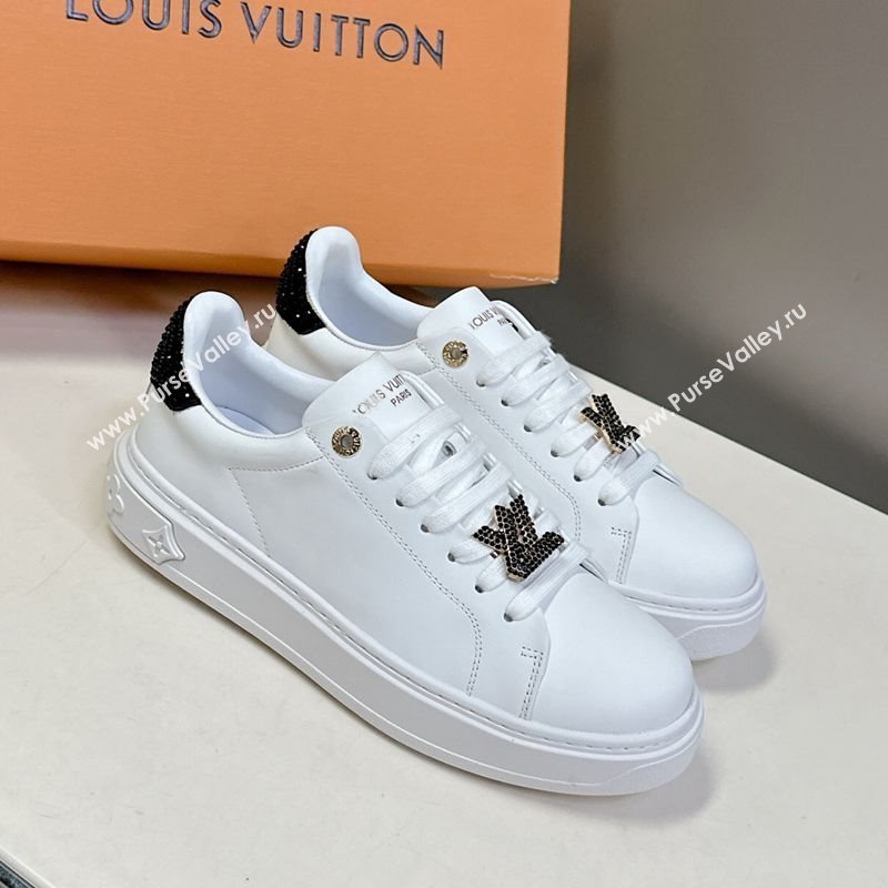 Louis Vuitton Time Out Sneakers in White Leather with Strass LV 2025 LV042203 (MD-250422085)