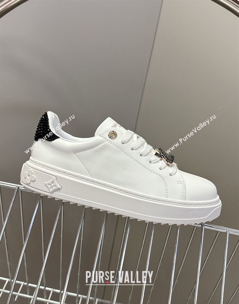 Louis Vuitton Time Out Sneakers in White Leather with Strass LV 2025 LV042203 (MD-250422085)