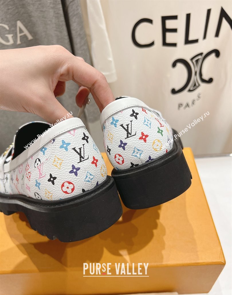 Louis Vuitton LV x TM District Loafers 5cm in Multicolored Monogram Canvas White/Black 2025 (MD-250421084)