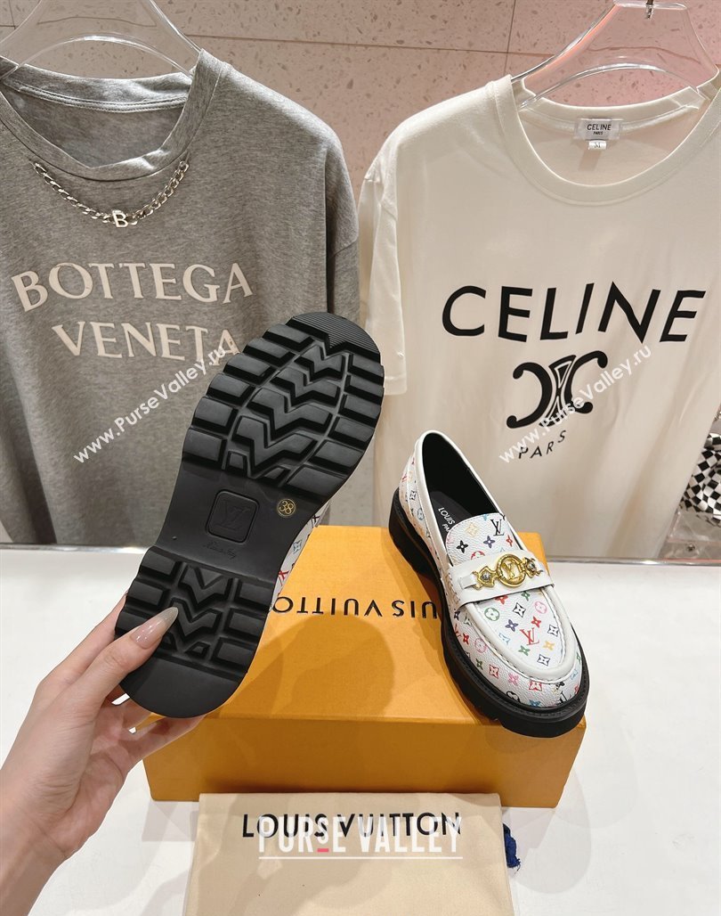 Louis Vuitton LV x TM District Loafers 5cm in Multicolored Monogram Canvas White/Black 2025 (MD-250421084)
