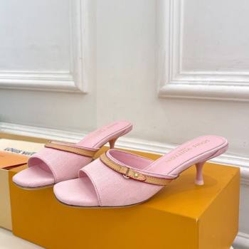 Louis Vuitton 6AM Heel Slides Sandal 5cm in Monogram Denim Pink 2025 1ADIGZ (MD-250422007)