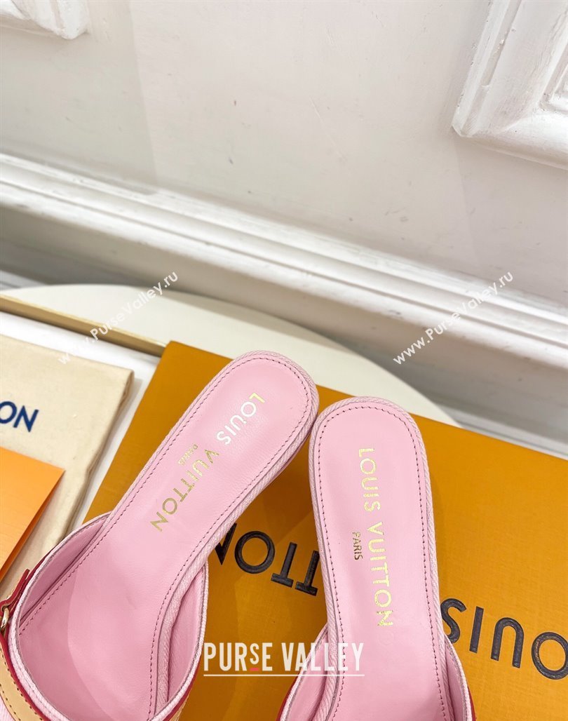 Louis Vuitton 6AM Heel Slides Sandal 5cm in Monogram Denim Pink 2025 1ADIGZ (MD-250422007)
