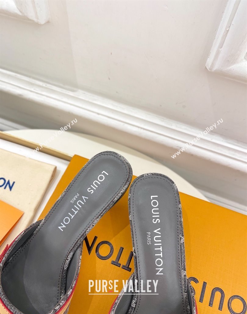 Louis Vuitton 6AM Heel Slides Sandal 5cm in Monogram Denim Grey 2025 1ADIGZ (MD-250422009)