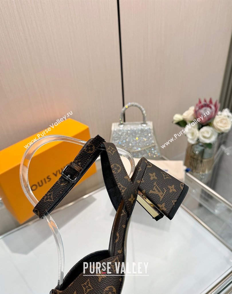 Louis Vuitton Swing Heel Sandals 5.5cm in Monogram Canvas Brown 2025 1AGUTG (MD-250422117)