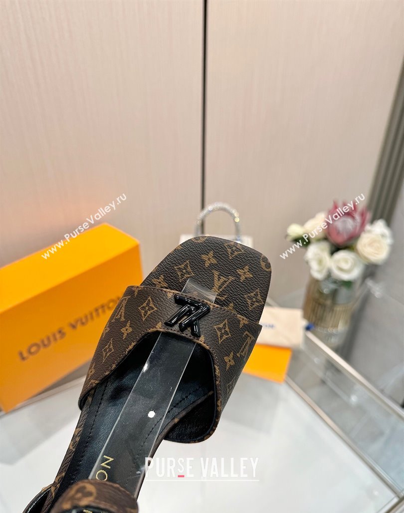 Louis Vuitton Swing Heel Sandals 5.5cm in Monogram Canvas Brown 2025 1AGUTG (MD-250422117)