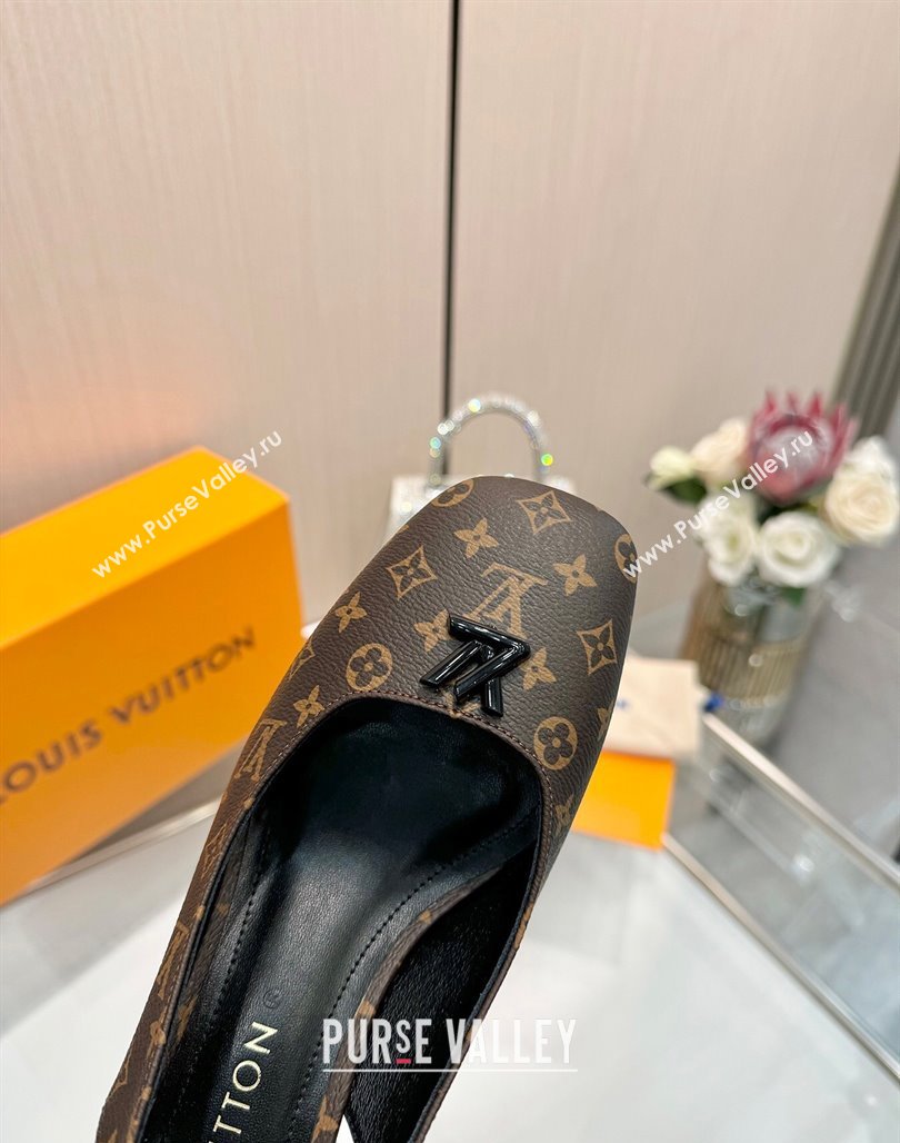Louis Vuitton Swing Slingback Pump 5.5cm in Monogram Canvas Brown 2025 1AGTY9 (MD-250422118)