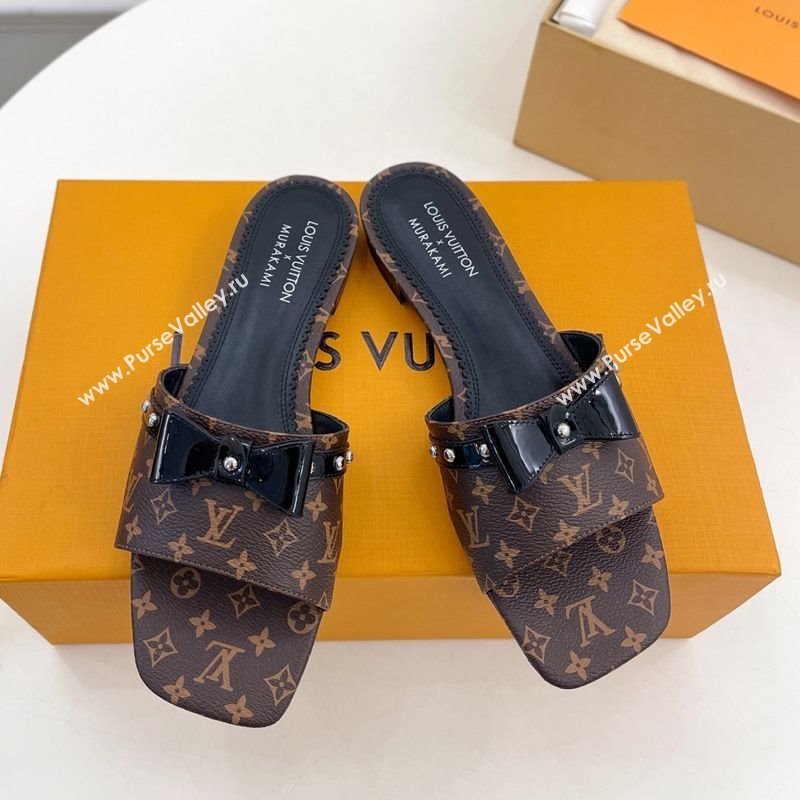 Louis Vuitton 6AM Flat Slides Sandal with Bow Monogram Canvas 2025 (MD-250421093)