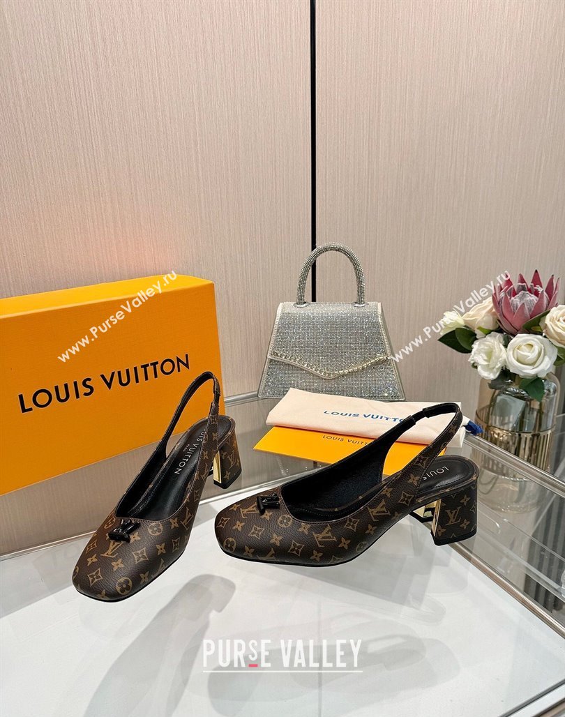 Louis Vuitton Swing Slingback Pump 5.5cm in Monogram Canvas Brown 2025 1AGTY9 (MD-250422118)