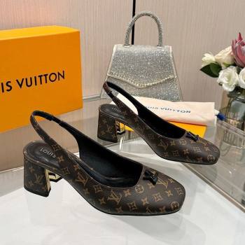 Louis Vuitton Swing Slingback Pump 5.5cm in Monogram Canvas Brown 2025 1AGTY9 (MD-250422118)