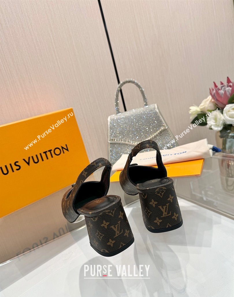 Louis Vuitton Swing Slingback Pump 5.5cm in Monogram Canvas Brown 2025 1AGTY9 (MD-250422118)