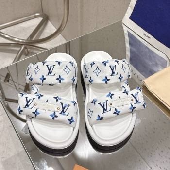 Louis Vuitton Pool Pillow Flat Comfort Slides Sandal in Monogram Nylon White 2025 1AHMDV (MD-250422069)