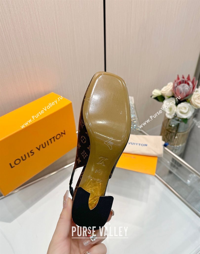 Louis Vuitton Swing Slingback Pump 5.5cm in Monogram Canvas Brown 2025 1AGTY9 (MD-250422118)