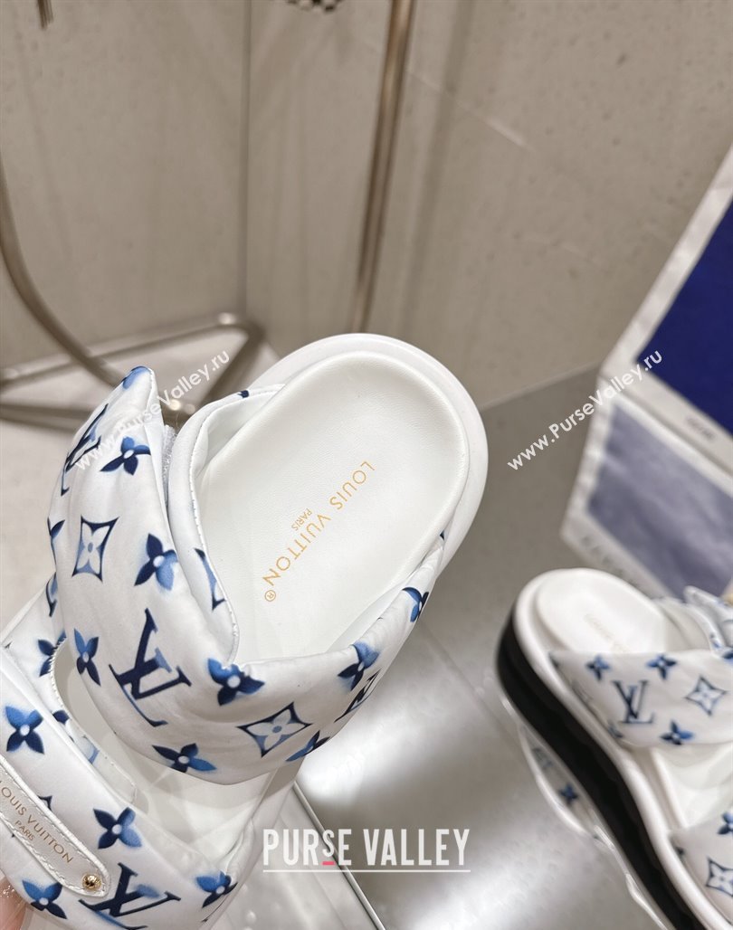 Louis Vuitton Pool Pillow Flat Comfort Slides Sandal in Monogram Nylon White 2025 1AHMDV (MD-250422069)