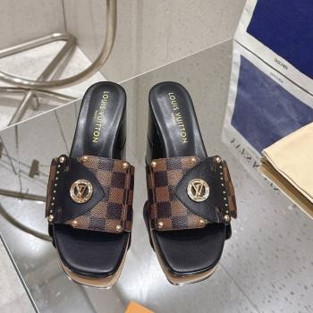 Louis Vuitton LV Frame Heel Slides Sandal 4.5cm in Damier Canvas Brown 2025 1AHLPV (MD-250422075)