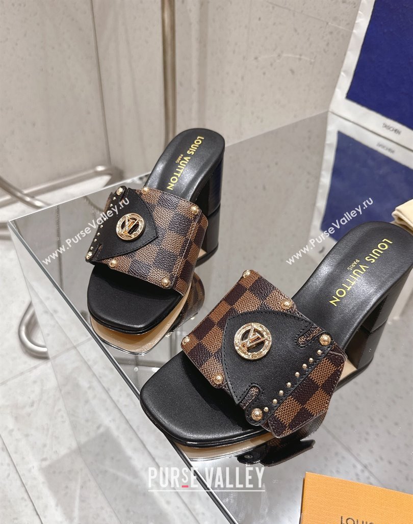 Louis Vuitton LV Frame Heel Slides Sandal 4.5cm in Damier Canvas Brown 2025 1AHLPV (MD-250422075)