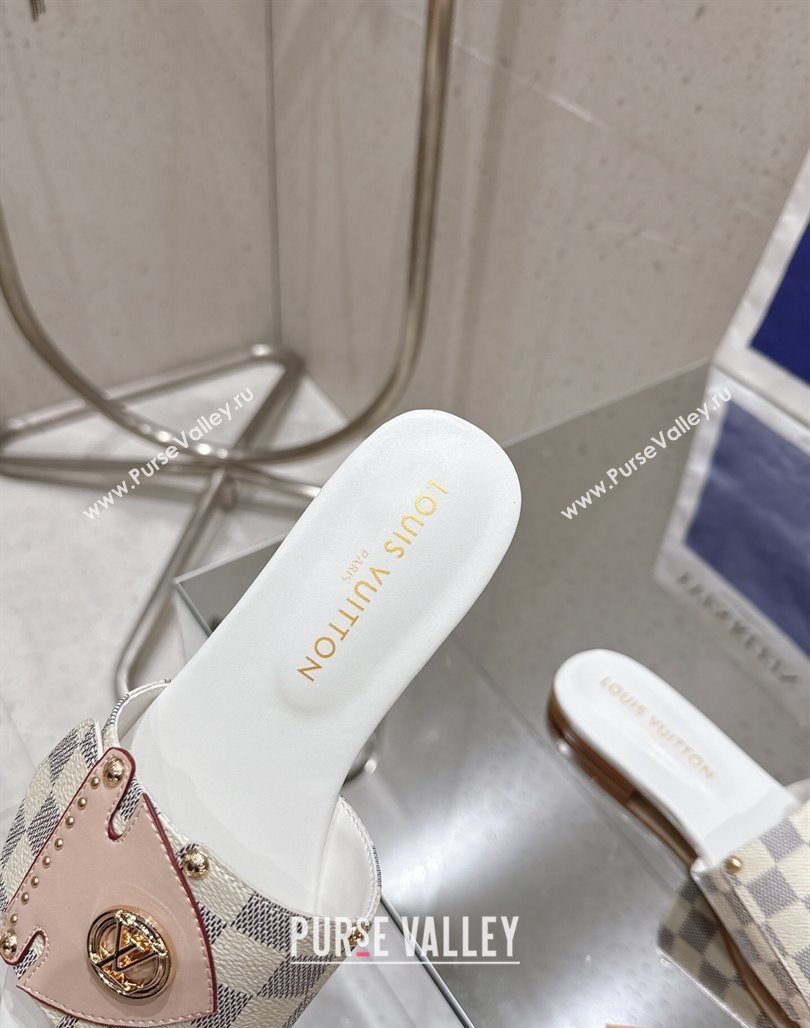 Louis Vuitton LV Frame Flat Slides Sandal in Damier Canvas Blue 2025 1AHLPV (MD-250422072)