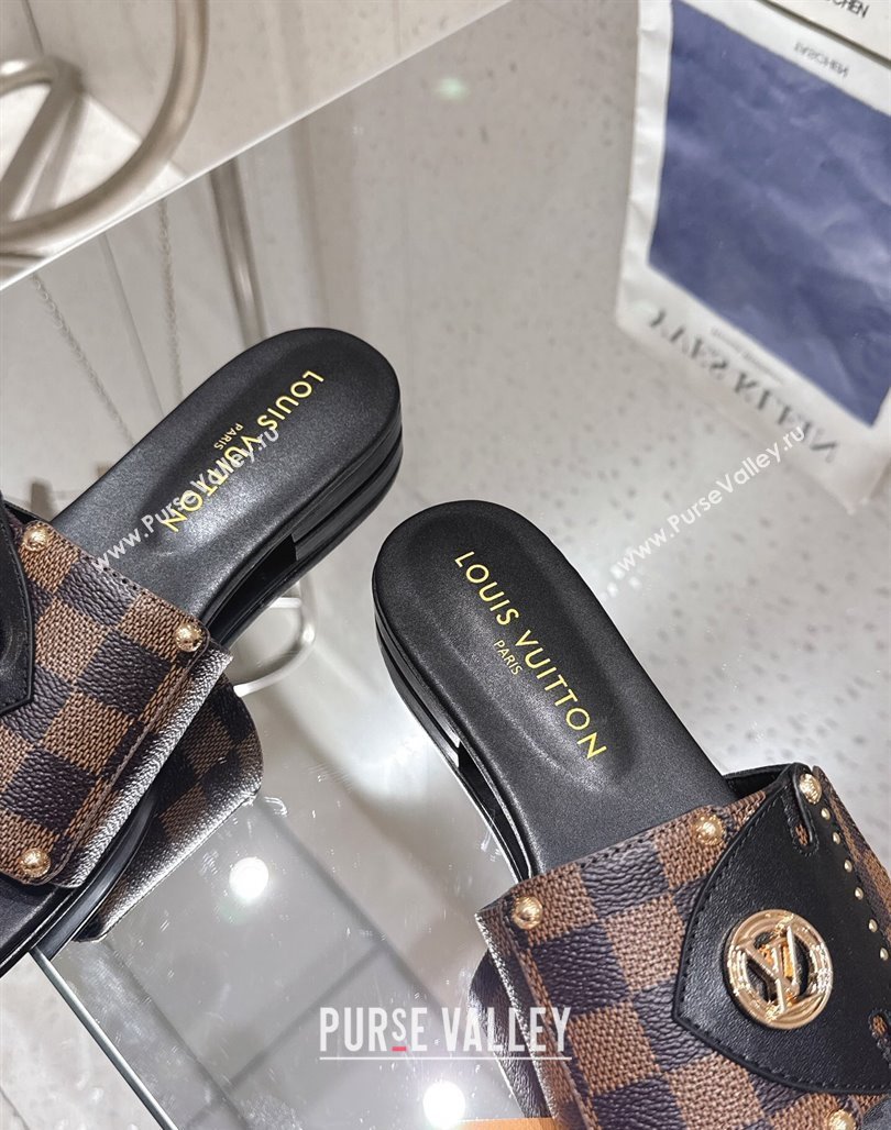 Louis Vuitton LV Frame Flat Slides Sandal in Damier Canvas Brown 2025 1AHLPV (MD-250422073)