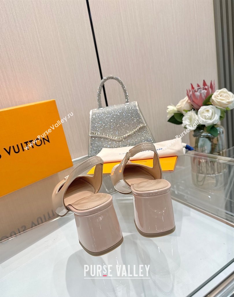 Louis Vuitton Swing Slingback Pump 5.5cm in Patent Leather Nude Pink 2025 1AGTY9 (MD-250422125)