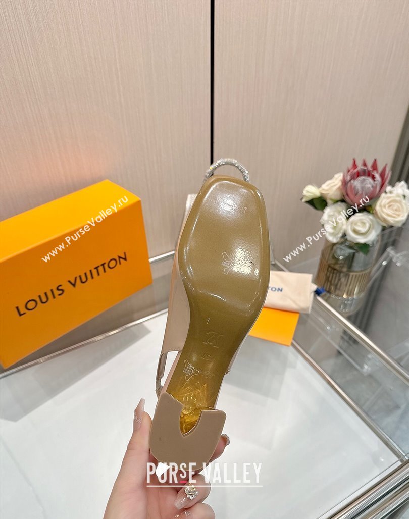 Louis Vuitton Swing Slingback Pump 5.5cm in Patent Leather Nude Pink 2025 1AGTY9 (MD-250422125)