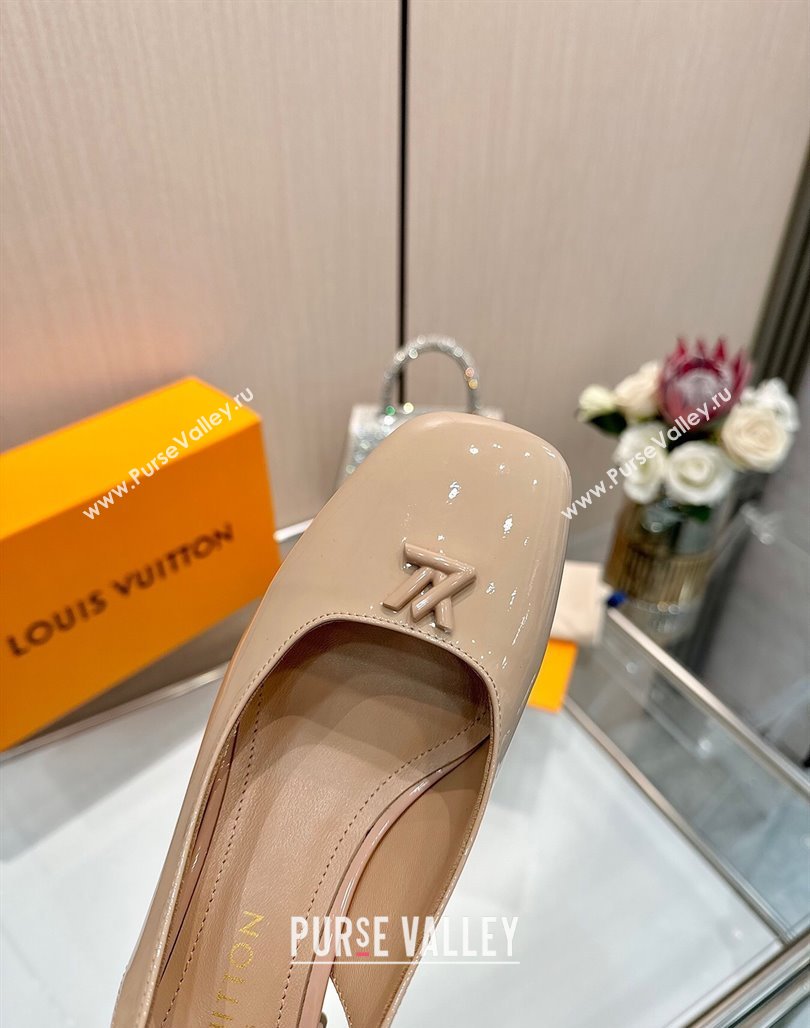 Louis Vuitton Swing Slingback Pump 5.5cm in Patent Leather Nude Pink 2025 1AGTY9 (MD-250422125)