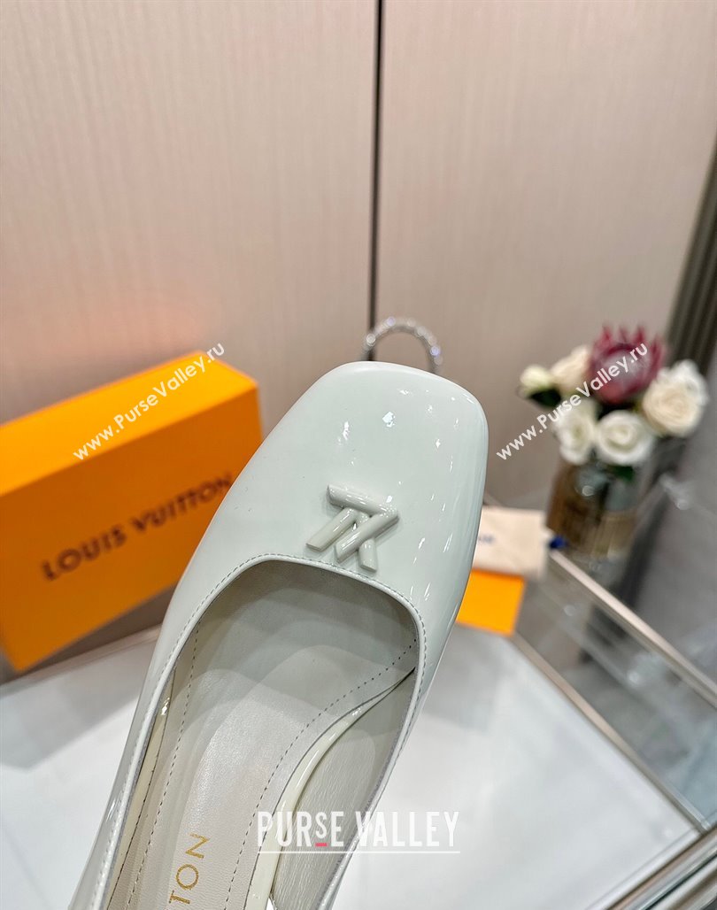 Louis Vuitton Swing Slingback Pump 5.5cm in Patent Leather White 2025 1AGTY9 (MD-250422126)