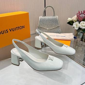Louis Vuitton Swing Slingback Pump 5.5cm in Patent Leather White 2025 1AGTY9 (MD-250422126)
