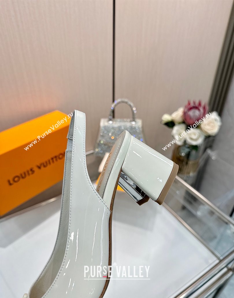 Louis Vuitton Swing Slingback Pump 5.5cm in Patent Leather White 2025 1AGTY9 (MD-250422126)