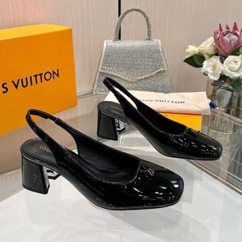Louis Vuitton Swing Slingback Pump 5.5cm in Patent Leather Black 2025 1AGTY9 (MD-250422127)