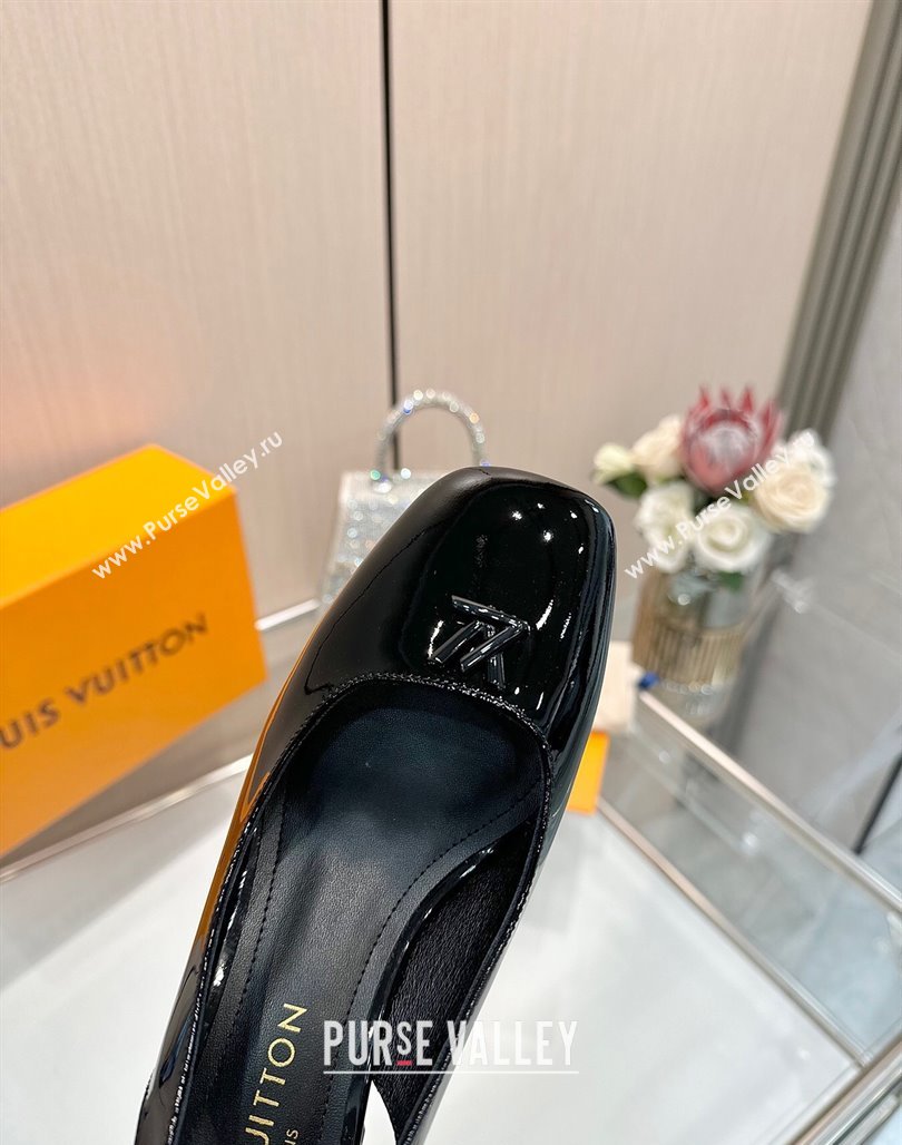 Louis Vuitton Swing Slingback Pump 5.5cm in Patent Leather Black 2025 1AGTY9 (MD-250422127)