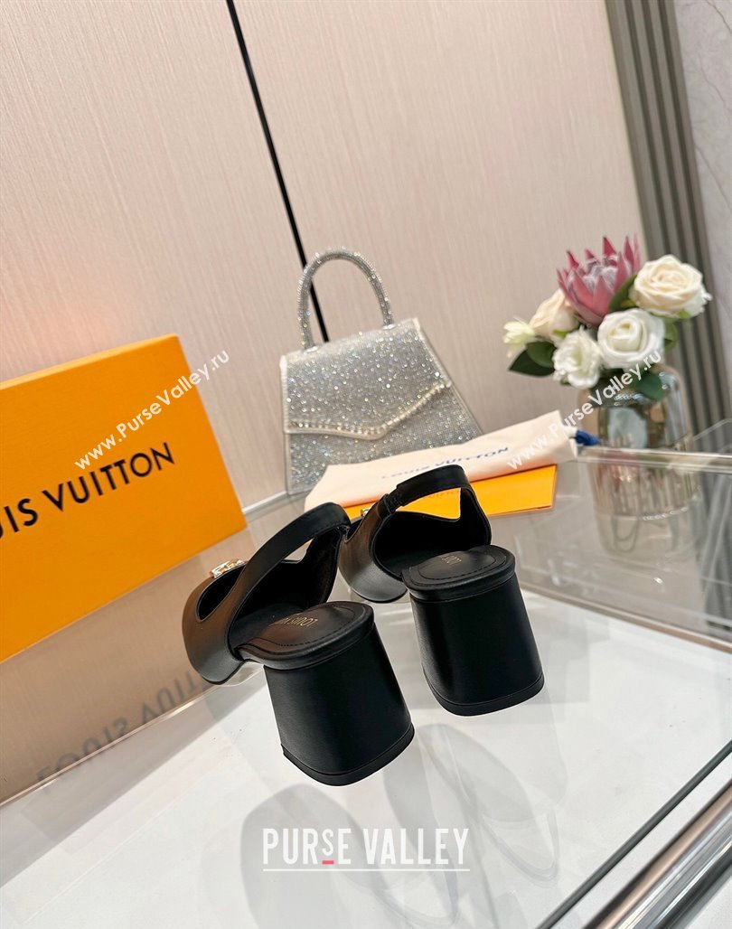 Louis Vuitton Swing Slingback Pump 5.5cm in Calf Leather Black 2025 1AGTY9 (MD-250422129)