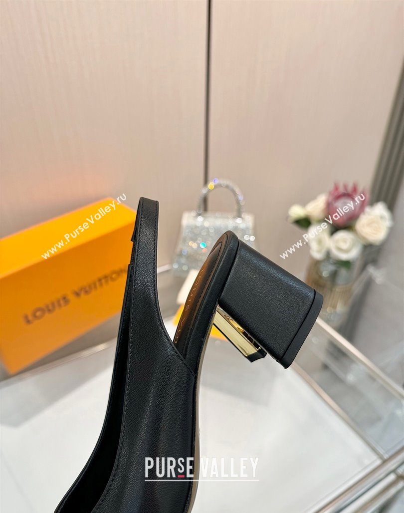 Louis Vuitton Swing Slingback Pump 5.5cm in Calf Leather Black 2025 1AGTY9 (MD-250422129)