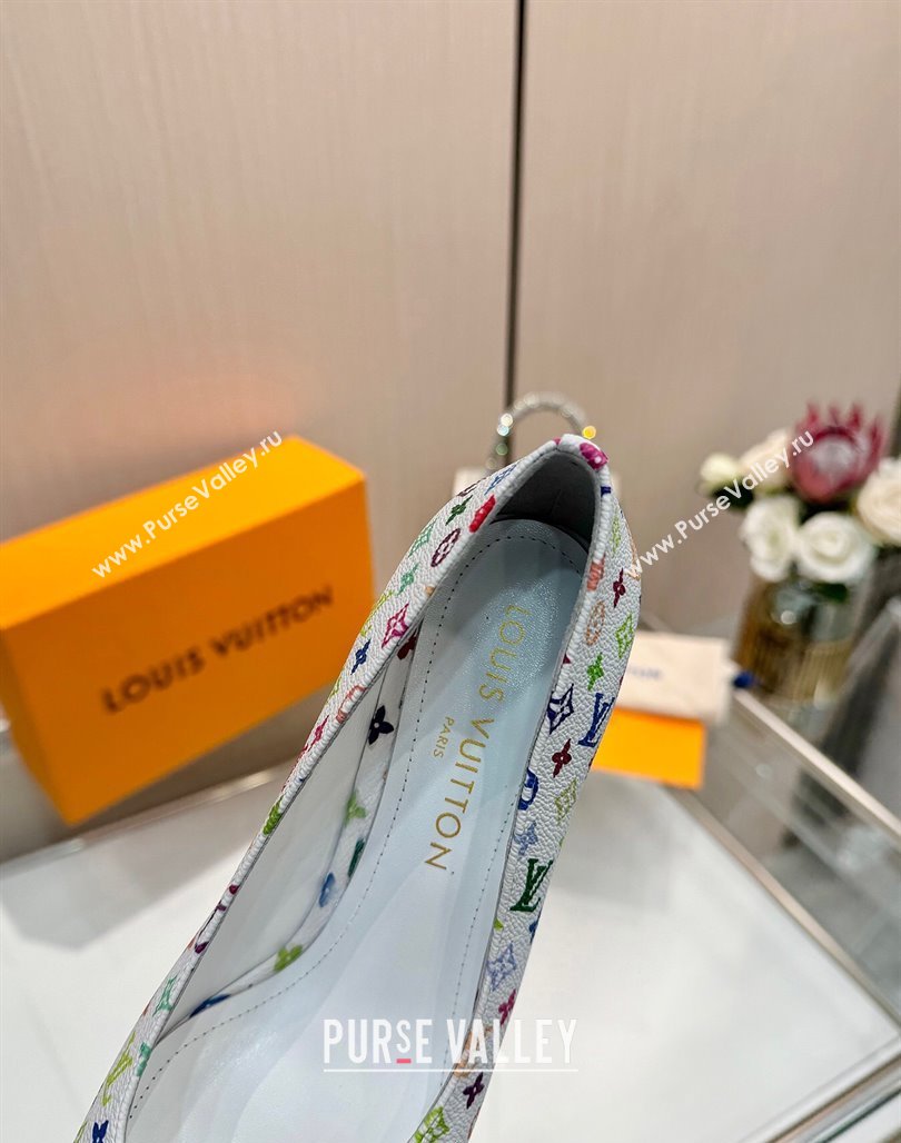 Louis Vuitton LV x TM Swing Pumps 5.5cm in Multicolor Monogram Canvas White 2025 1AGTY9 (MD-250422131)