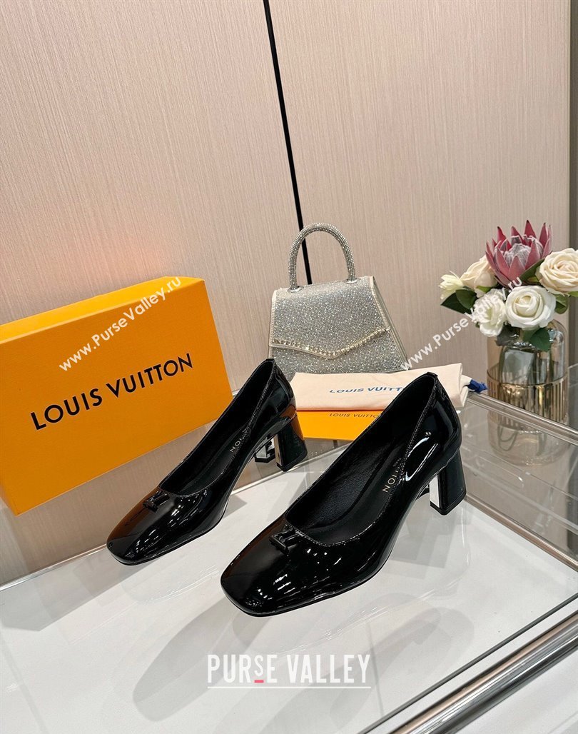 Louis Vuitton Swing Pumps 5.5cm in Patent Leather Black 2025 1AGTY9 (MD-250422136)