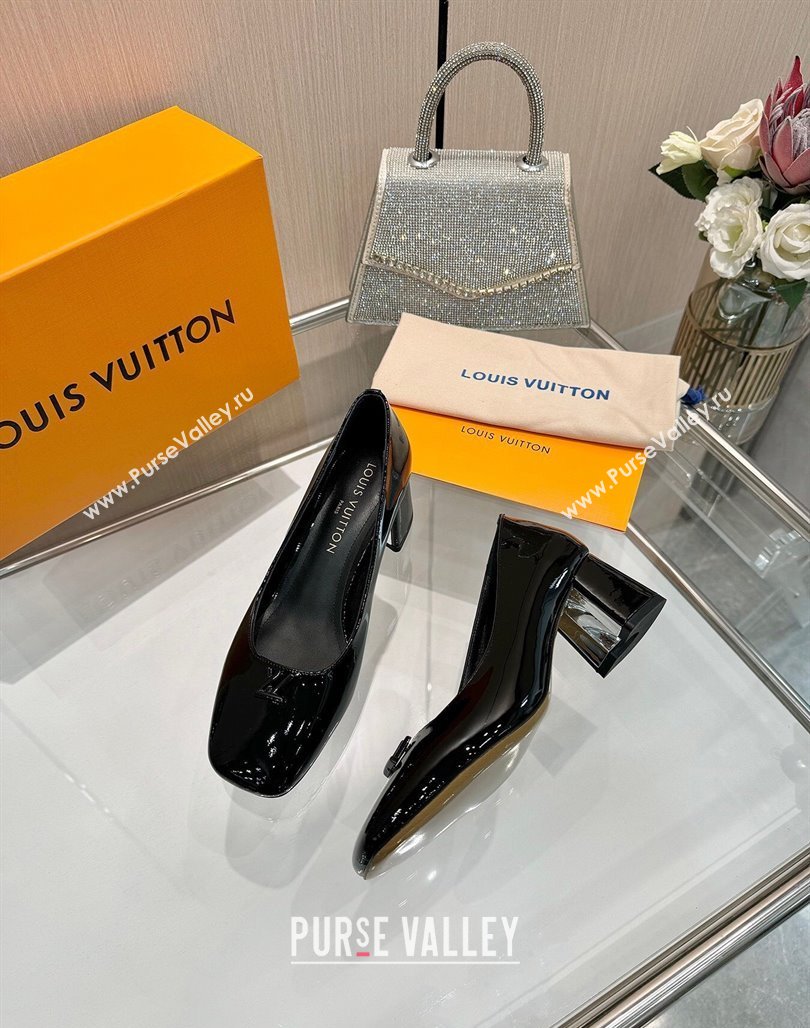 Louis Vuitton Swing Pumps 5.5cm in Patent Leather Black 2025 1AGTY9 (MD-250422136)