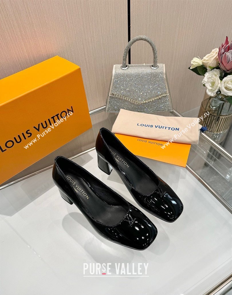 Louis Vuitton Swing Pumps 5.5cm in Patent Leather Black 2025 1AGTY9 (MD-250422136)