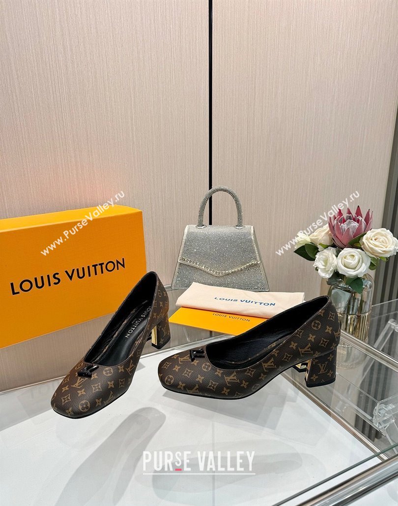 Louis Vuitton Swing Pumps 5.5cm in Monogram Canvas Brown 2025 1AGTY9 (MD-250422132)