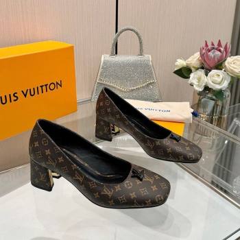 Louis Vuitton Swing Pumps 5.5cm in Monogram Canvas Brown 2025 1AGTY9 (MD-250422132)