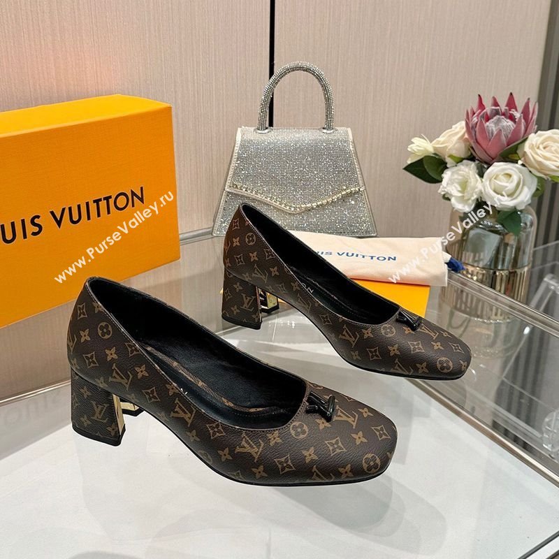 Louis Vuitton Swing Pumps 5.5cm in Monogram Canvas Brown 2025 1AGTY9 (MD-250422132)