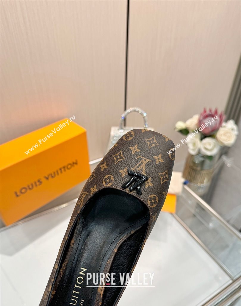 Louis Vuitton Swing Pumps 5.5cm in Monogram Canvas Brown 2025 1AGTY9 (MD-250422132)