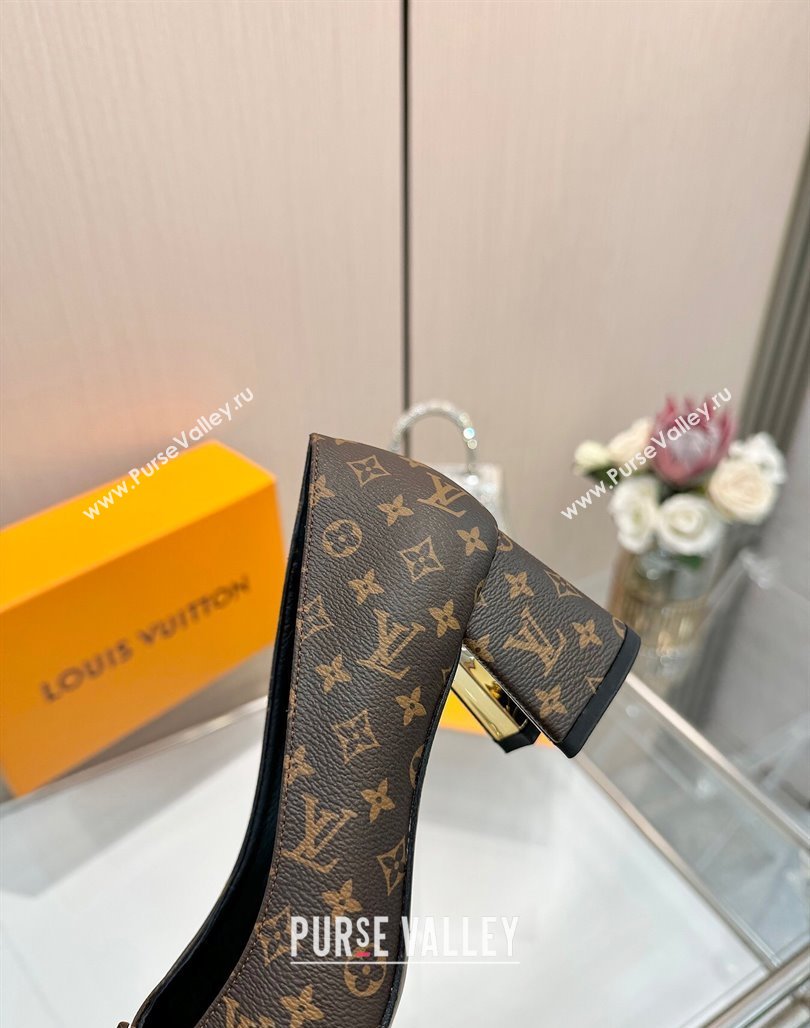 Louis Vuitton Swing Pumps 5.5cm in Monogram Canvas Brown 2025 1AGTY9 (MD-250422132)