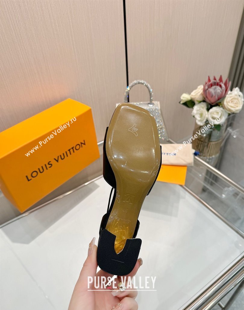 Louis Vuitton Swing Heel Sandals 5.5cm in Calf Leather Black 2025 1AGUTG (MD-250422112)