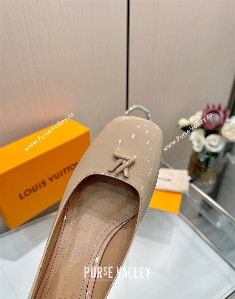 Louis Vuitton Swing Pumps 5.5cm in Patent Leather Nude Pink 2025 1AGTY9 (MD-250422138)