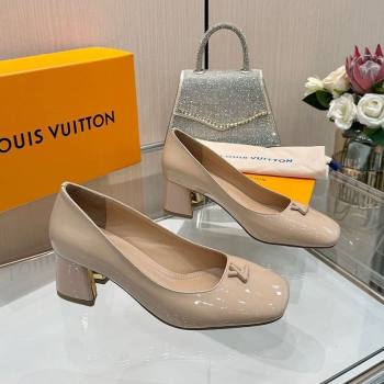 Louis Vuitton Swing Pumps 5.5cm in Patent Leather Nude Pink 2025 1AGTY9 (MD-250422138)