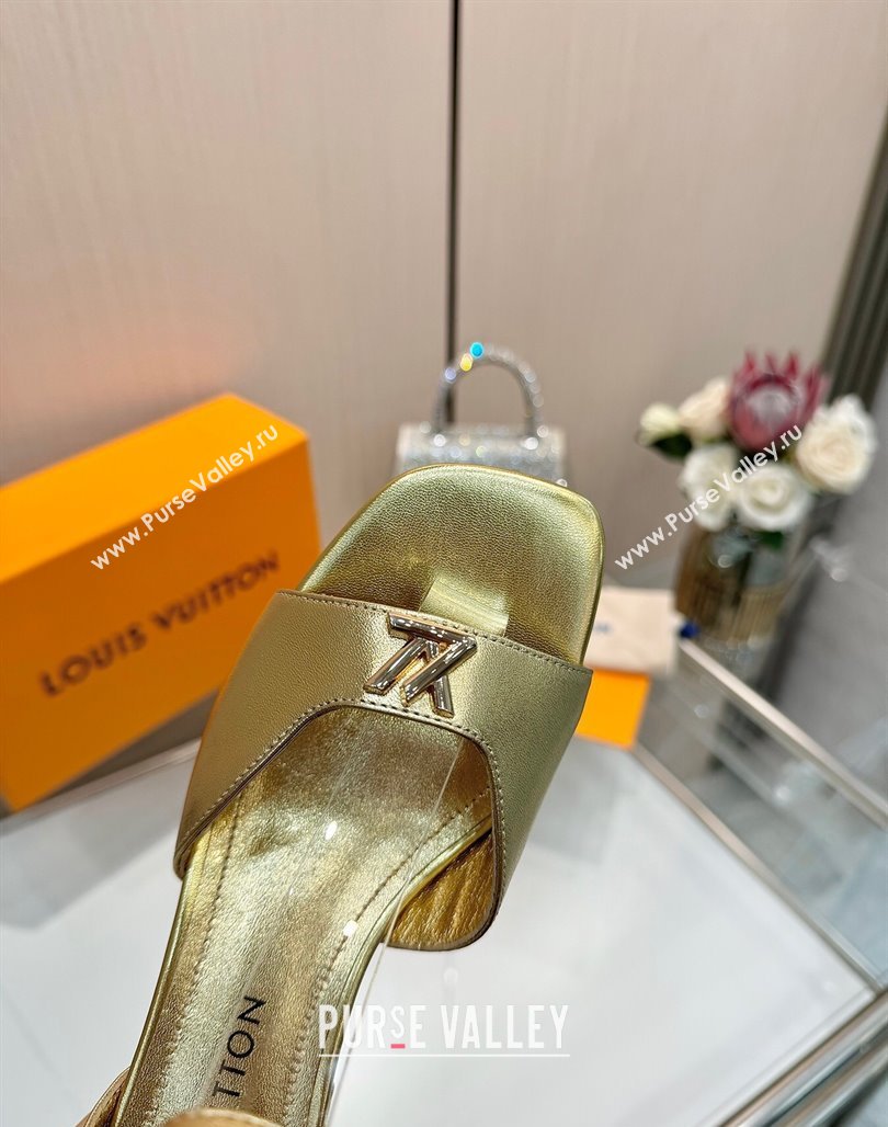Louis Vuitton Swing Heel Sandals 5.5cm in Calf Leather Gold 2025 1AGUTG (MD-250422113)