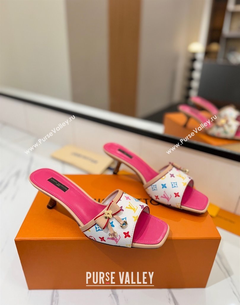 Louis Vuitton Heel Slides Sandal 5cm in Monogram Canvas White/Multicolor 2025 LV042201 (MD-250422019)
