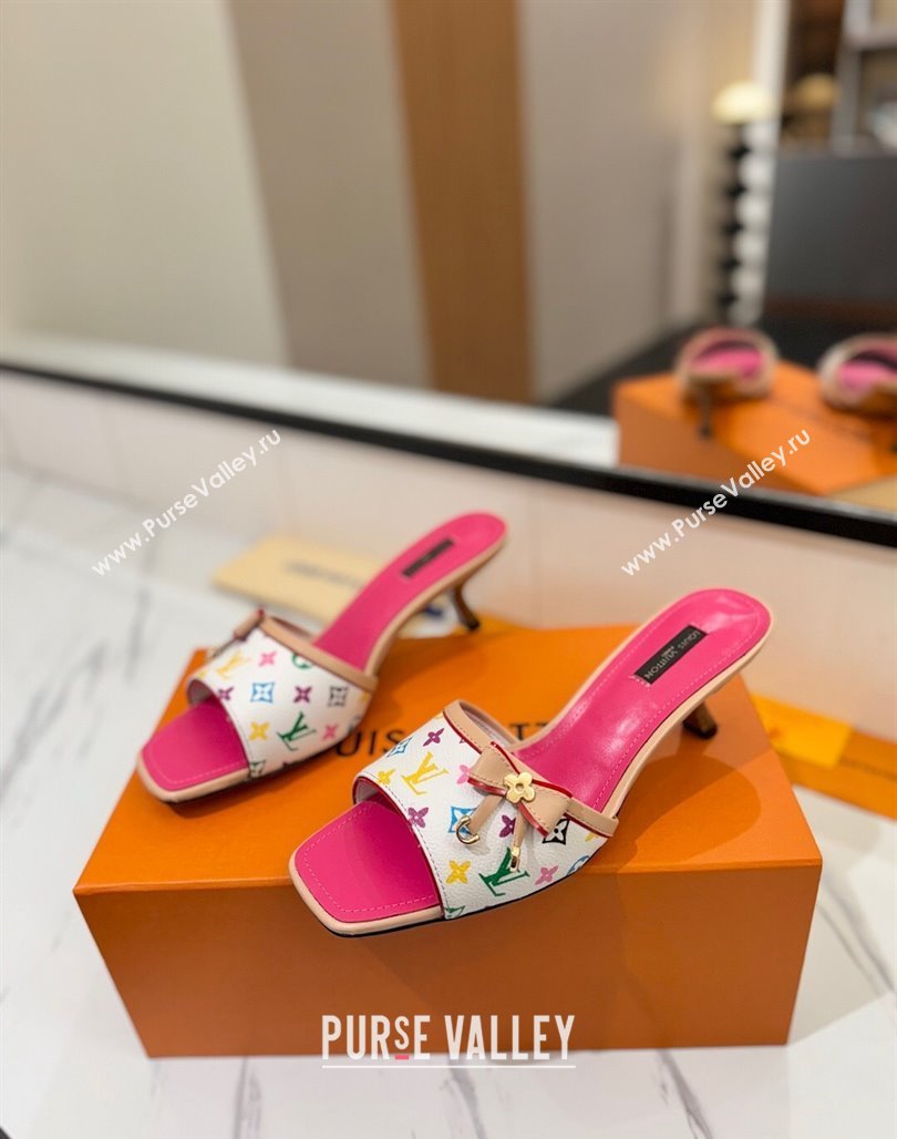 Louis Vuitton Heel Slides Sandal 5cm in Monogram Canvas White/Multicolor 2025 LV042201 (MD-250422019)