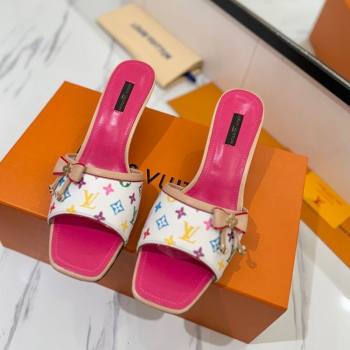 Louis Vuitton Heel Slides Sandal 5cm in Monogram Canvas White/Multicolor 2025 LV042201 (MD-250422019)