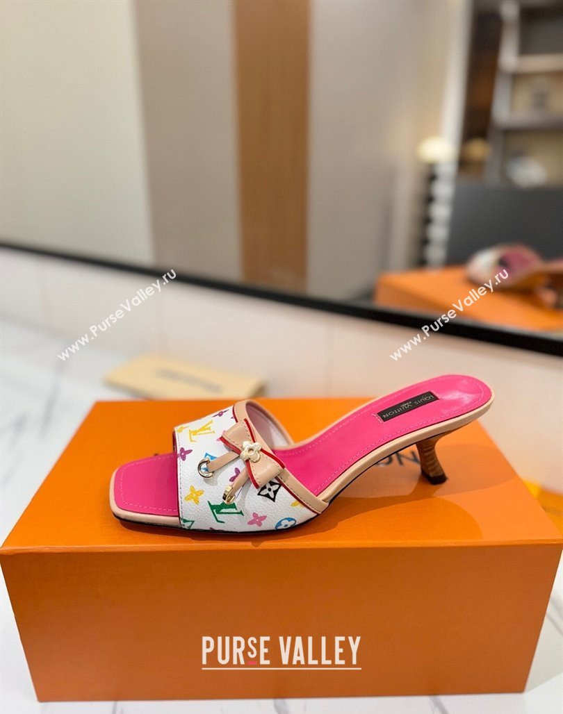 Louis Vuitton Heel Slides Sandal 5cm in Monogram Canvas White/Multicolor 2025 LV042201 (MD-250422019)