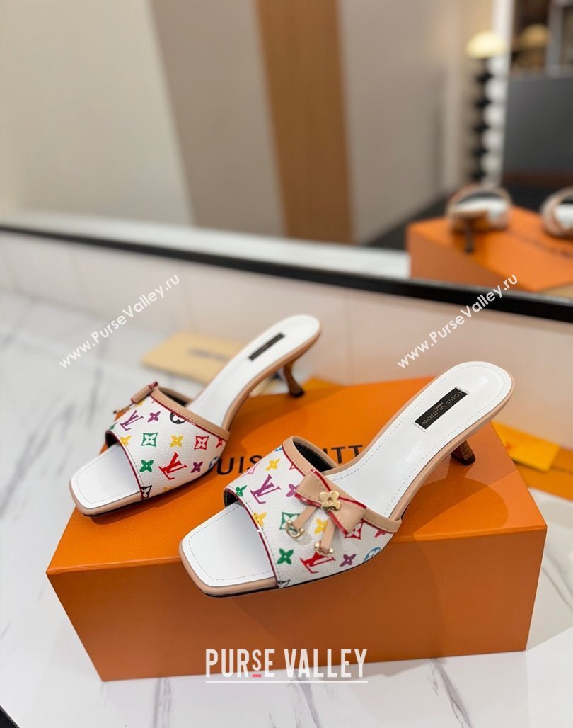 Louis Vuitton Heel Slides Sandal 5cm in Monogram Canvas White2 2025 LV042201 (MD-250422020)